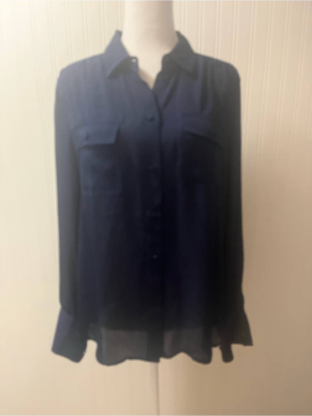 J. Crew Navy Button-Down Blouse